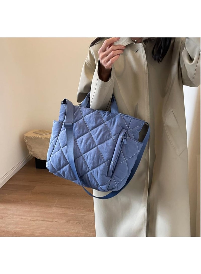 Tote Bag Canvas Waterproof-Crossbody & Shoulder Bag Multi Pockets & Functional Bag - Perfect For Shopping, Travel, Work,College, Students & Everyday Use. - Image 4